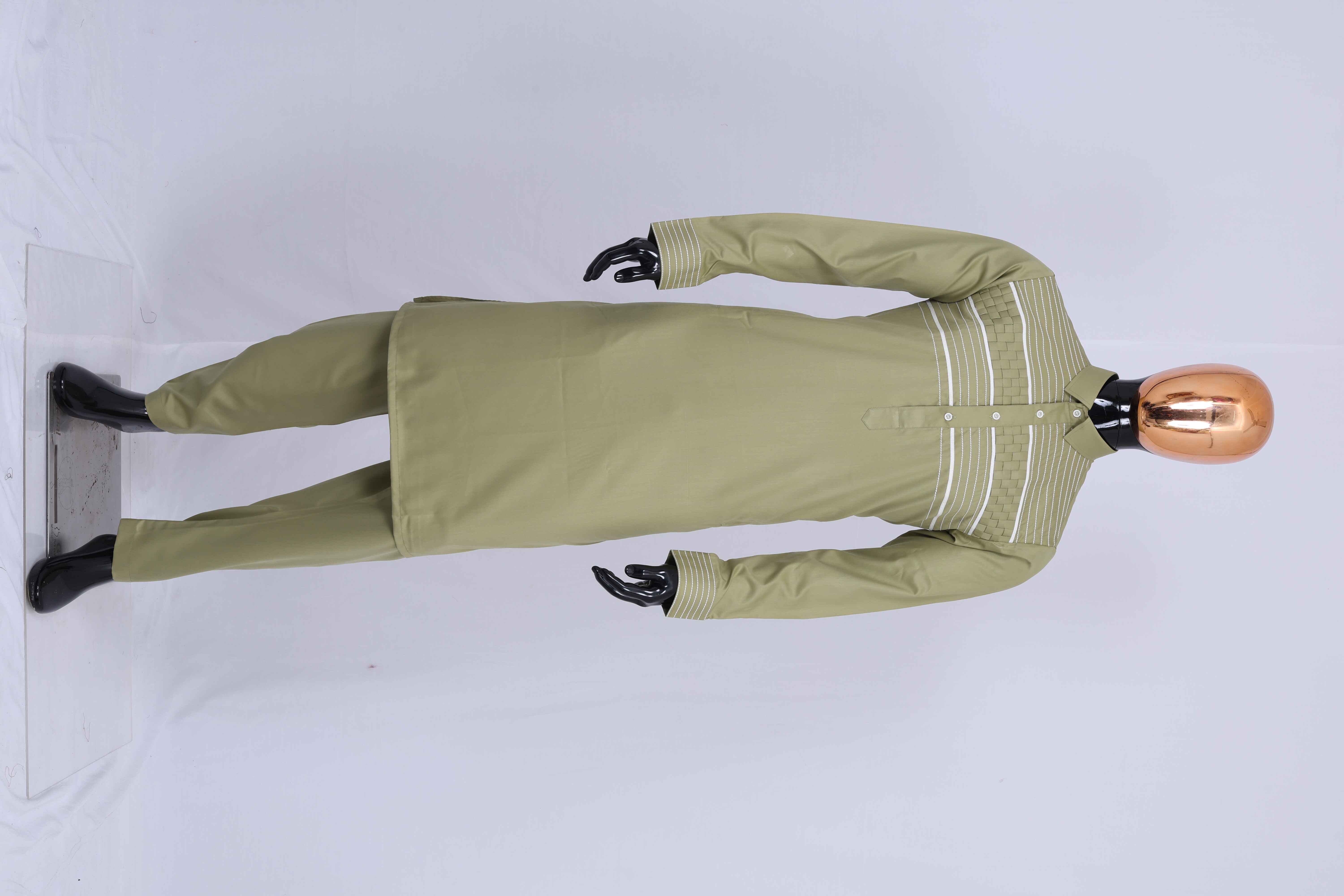 MK 1973 Regal Olive Green Kurta Suit